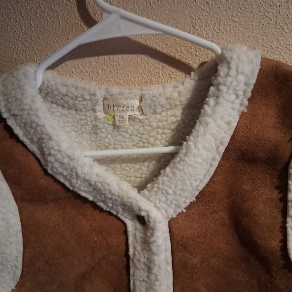 Btween Faux Swede Fall Vets Sherpa Lined XL